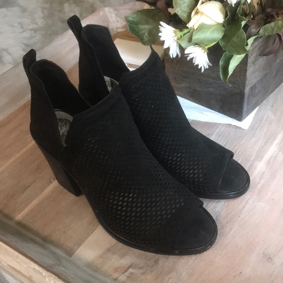 Vince Camuto Shoes - Vince Camuto Black Mesh Peep Toe Bootie